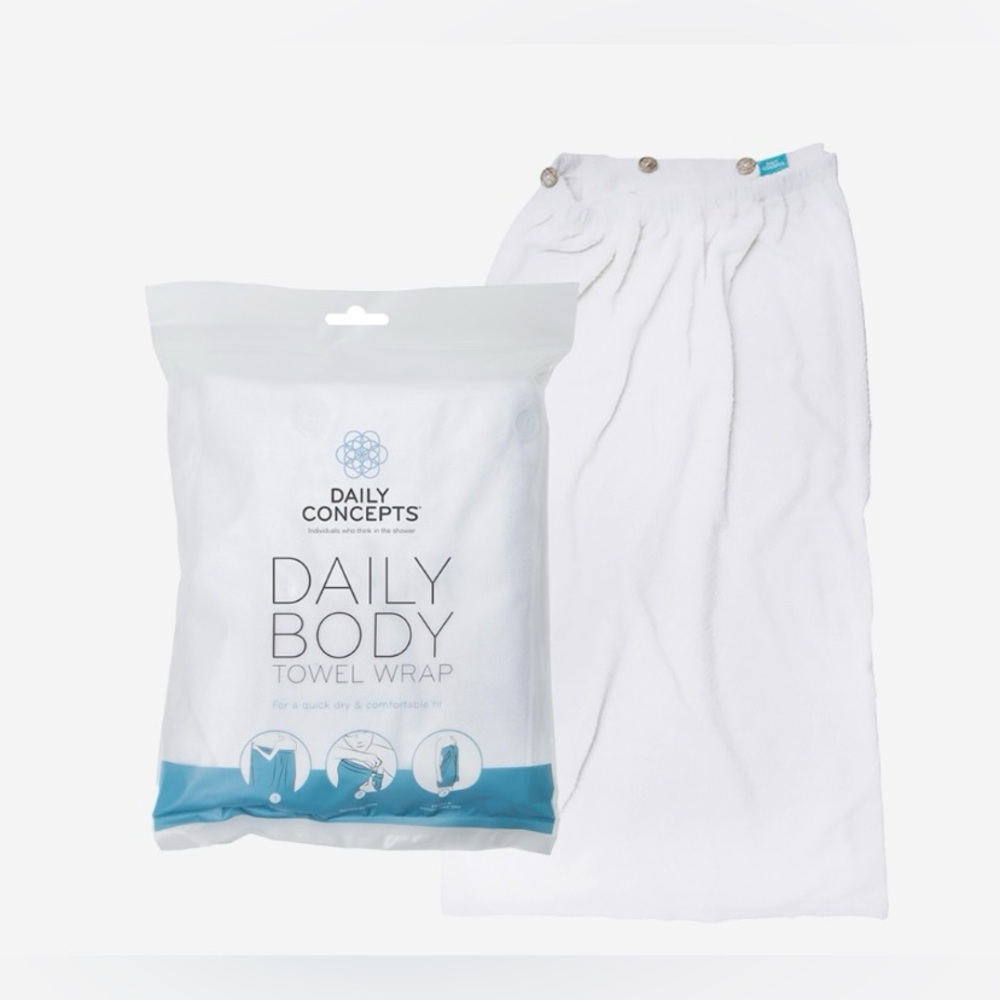 Daily Concepts, Daily Body Towel Wrap, Quick Drying Body Towel, White